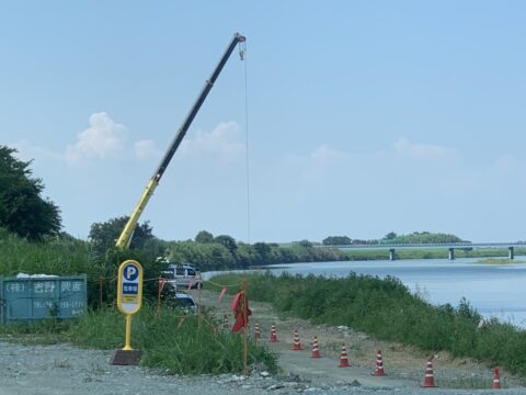 櫛田川堤防維持管理修繕の現場